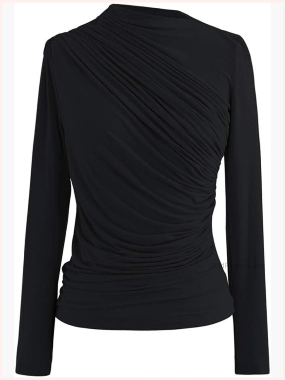 Womens Mock Neck Ruched Long Sleeve Knit Sweater Top Slim Fit